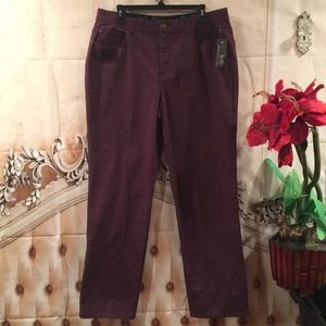 NWT CJ Banks Plum Pants Curvy Fit Straight Leg 16W